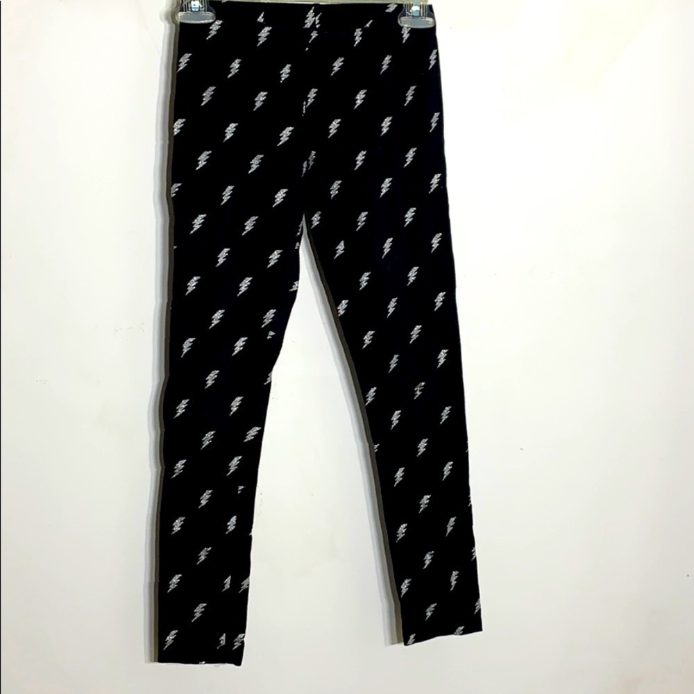 Crazy 8 Lightening bolt silver glitter legging girls large